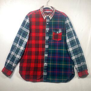 Polo Ralph Lauren Patchwork Plaid Flannel Shirt Men’s L Classic Fit Multi-Color